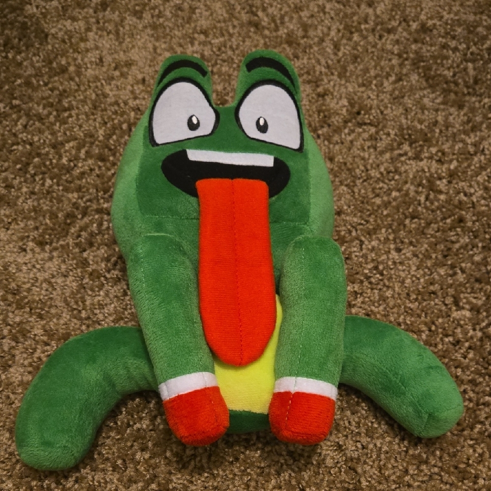 Green and Red Frog Plush Toy